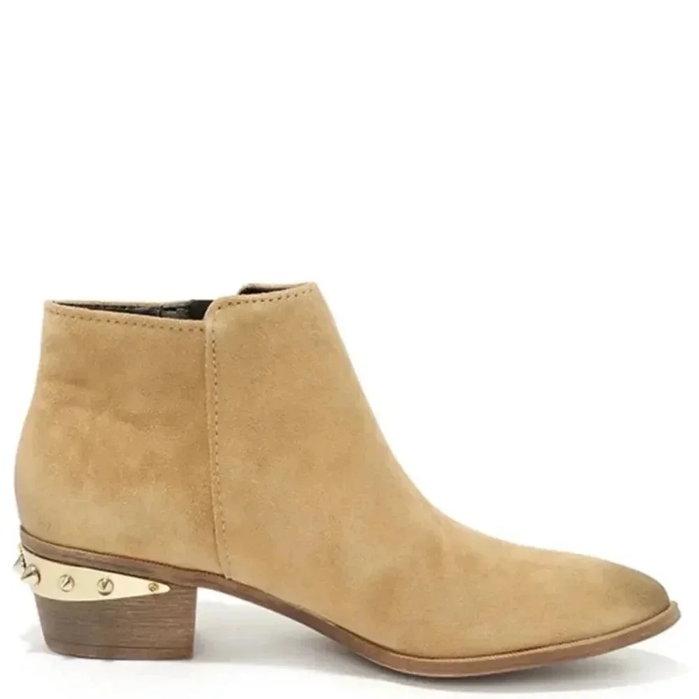 Sam Edelman Holt Camel Suede Leather Ankle Boots